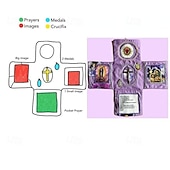 economico I regali-Edizione tascabile devozionale artigianale, santuario tascabile con croce d&#039;argento inclusa, scatola d&#039;ispirazione compatta, regalo di benedizione portatile per la riflessione quotidiana, la