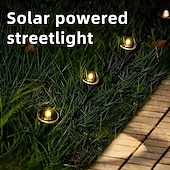 olcso Földi fények-napelemes vezetőoszlopos talajlámpák 15/30 db-os lapos napelemes lámpák kültéri, vízálló napelemes korongos tájvilágítás kerti ösvényre, falra, lépcsőkre, teraszokra, udvarra, gyepre, járdára (meleg