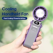 お買い得  携帯扇風機-屋外用折りたたみ式ポータブルハンドヘルドファンミニ冷却充電式3600mAh 100段階自由制御高速ターボファン