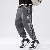 cheap Joggers-Men's Athletic Pants Sweatpants Joggers Corduroy Pants Trousers Pocket Elastic Waist Drawstring Color Block Comfort Sports Outdoor Daily Ethnic Style Casual Black Light Grey Micro-elastic