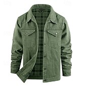 abordables Vestes Cargo-Homme Veste Légère Veste Décontractée Veste en Jean Vacances Quotidien Avec Poches Automne Hiver Uni Mode Classique Revers Régulier Noir Marron Vert Bleu de minuit Bleu clair Veste