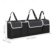 cheap Storage &amp; Organization-Car Trunk Organizer Large Capacity with Multi-Pockets, Universal Backseat Storage Bag Made of Durable 600D Oxford Fabric for SUV, Truck, Car Accessories