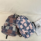 olcso Főiskolai hátizsákok-vintage farmer patchwork hátizsák – divatos kék iskolatáska tinilányoknak és fiúknak, iskolába és mindennapi használatra