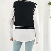 preiswerte Pulloverweste-Damen Pullunder Pullover Lässig Skelett Grobstrick V Ausschnitt Gestrickt Ärmellos Normale Oberteile Stricken Halloween Täglich Ferien Schwarz Rosa Herbst Winter