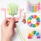 preiswerte DIY-Kunst-rosafarbener Mini-Quastenmacher, handgeführtes Bommel-Webwerkzeug, Quasten-Bastelmaschine für selbstgemachten Schmuck und Heimdekor, einfach zu verwenden
