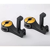 abordables almacenamiento de equipaje y viajes-2 soportes para reposacabezas de coche, gancho multifunción para asiento trasero, organizador con bloqueo para teléfono, soporte para colgar bolsas, comestibles, bolsos, abrigos y accesorios.