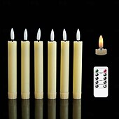 economico Luci di candela-6 candele elettroniche di simulazione di Halloween e Natale da 16,5/17,5/22,5 cm, con telecomando, batteria AAA, per interni ed esterni, per feste nuziali, decorazioni luminose