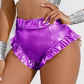 preiswerte Unterteile-Retro Vintage 1980er Glänzend Metallisch Shorts Hotpants Disco Einfarbig Kostüm Damen Karnevalskostüm Karneval Club Pride Parade Pride-Monat Erwachsene Shorts
