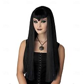 "Vampire" Straight Black Halloween Wig – Long Sleek Synthetic Hair for Vampy Costume, Cosplay & Photo Shoots3