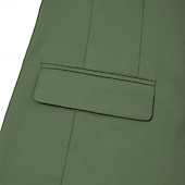 abordables Costumes de mariage-Costumes de mariage pour hommes Affaires Noire Sauge Mode Formelle Été Couleur unie Coupe standard 3 pièces Simple bouton Deux boutons