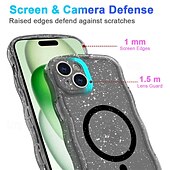 cheap iPhone Cases-Phone Case For Apple AirTag iPhone 16 iPhone 15 Pro Max Plus Back Cover Magnetic Adsorption Transparent Magnetic Support Wireless Charging TPU