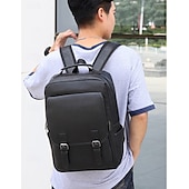 preiswerte College-Rucksäcke-Herren-Rucksack aus Vintage-Kunstleder – Business- und Reisetasche mit großem Fassungsvermögen, Schnallenriemen und Laptopfach