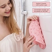  Shower Foot & Back Scrubber, Massage Pad – Hands-Free Silicone Body Scrubber with Suction Cups, Wall-Mounted Exfoliator for Back and Foot Cleaning, 1 Piece