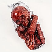 お買い得  ハロウィン-乾燥したスケルトンの骨14個セット、ハロウィーンの国境を越えたスケルトンの飾り、バーの脱出ゲーム、ホラーの装飾小道具、散らばった骨
