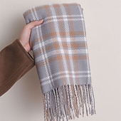 abordables Châles et étoles femme-Foulard Rectangulaire Femmes Rue Quotidien Date Noir Jaune Écharpe Plaid