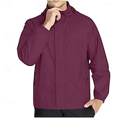 baratos jaqueta esportiva-Homens Casaco exterior Jaqueta casual Férias Diário Prova-de-Água A Prova de Vento Bolsos Outono Inverno Tecido Moda Clássico Com Capuz Padrão Verde Claro Vermelho Escuro Azul Marinha Azul cáqui