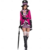 economico Costumi da donna-Alice nel paese delle meraviglie Cappellaio Matto Vestito Cappotto Personaggi dei libri di fiabe Cosplay Cosplay di film for Per donna Adulti Halloween Carnevale Giornata mondiale del libro