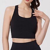 abordables Soutiens-gorge de sport &amp; gilets-Femmes Débardeurs d&#039;entraînement Soutien-Gorges de Sport Sous-vêtement Séchage Rapide Supports élevés Respirant Sans-Fil Rembourré Couleur Unie / Unie Sport Tenues de Sport Noir Jaune Salle de sport