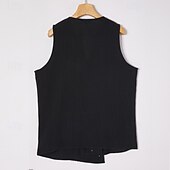 economico Vacanza-Per uomo Camicia Camicia di lino Camicia Estiva Camicia da Spiaggia Camicia vintage Maglietta senza maniche Semplice Vacanza Ferie Nero Bianco Blu Cachi Senza Maniche Collo alla coreana Estate
