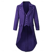 economico Cime-Retrò Vintage Punk &amp; Gotico Medievale Cappotto Smoking Frac Vampiro Cavaliere Costume Per uomo Stile Steampunk Halloween Performance Festa / Sera LARP Adulti Cappotto