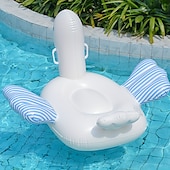 abordables Actividad al Aire Libre-1 bote inflable grande tipo pato, colores vibrantes y mixtos, PVC duradero, perfecto para deportes acuáticos de verano. &amp;Bote inflable para divertirse en la playa