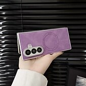 Недорогие Чехлы для Samsung-телефон Кейс для Назначение SSamsung Galaxy Z-образный сгиб 7 Z-сгиб 6 Z Fold 5 Z Fold 4 Z Fold 3 Кейс на заднюю панель Магнитный Защита от удара Ретро ТПУ Кожа PU
