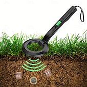 お買い得  キャンプ用品-360度回転コイル付きポータブル金属探知機 &amp;LCDアラーム - 屋外での使用に適した、手持ち式の電池式宝探し装置、セキュリティチェック、黄金比の探査 - 軽量で耐久性のある設計