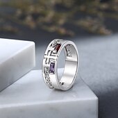cheap Event &amp; Party Supplies-Personalized Birthstone Ring Custom Gift for Men, Custom Name Engraved Men&#039;s Ring, Perfect Gift for Dad Husband Boyfriend, Father&#039;s Day, Anniversary, Christmas, Valentine&#039;s Day