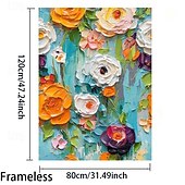 preiswerte Botanische Drucke-ein rahmenloses, modernes Leinwandgemälde mit farbenfrohen Blumen, perfekt zur Dekoration von Wohn- und Schlafzimmern.