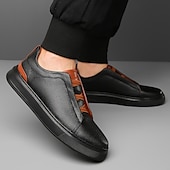 preiswerte Sneaker für Herren-weiße Freizeit-Sneaker für Herren mit braunen Akzenten bequeme Alltagsschuhe für Büro und Reisen