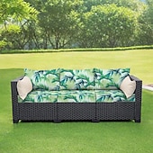 cheap Sofa Cover-Outdoor Seat Cushion Cover For Patio Floral Yarn Dyed Microfiber Slipcovers