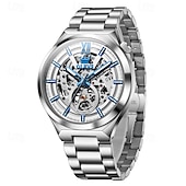 abordables Relojes mecánicos-El nuevo reloj de negocios esqueletizado para hombre de la marca Olevs, resistente al agua, luminoso, moderno y moderno, reloj mecánico totalmente automático, reloj de pulsera deportivo informal para