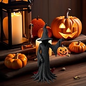 お買い得  ハロウィンの吊るし飾りとテーブルトップ装飾-ハロウィン魔女像 樹脂製魔女 神秘的な像 装飾品 ゴシック魔女 カボチャのフィギュアを持つ 寝室 リビングルーム キッチン デスクトップ用ホームデコレーション