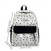 abordables Sacs à dos de Collège-Sac à dos mignon à imprimé étoiles pour filles avec poche avant transparente – cartable kawaii en toile pour adolescentes et pour la rentrée