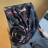 economico Scialli e stole da donna-Per donna Sciarpa rettangolare Streetwear Quotidiano Data Nero Bianco Blu Sciarpa Animale