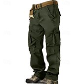 abordables Pantalons Cargo-Homme Pantalons Cargo Pantalons Boutons Multi-poches Uni Portable Extérieur Quotidien Camping &amp; Randonnée Mode Classique Noir Jaune