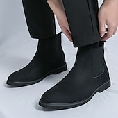 abordables Bottes de Chelsea-Bottines Chelsea blanches pour homme, idéales pour l&#039;automne et l&#039;hiver : élégantes et faciles à enfiler, idéales pour les professionnels urbains et les tenues décontractées élégantes.