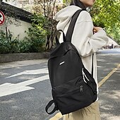 levne Vysokoškolské batohy-Lehký plátěný batoh pro teenagery – unisexový ležérní cestovní batoh s velkou kapacitou a předními kapsami