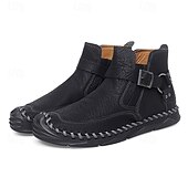 billiga Stövlar-Herr retro läderstövlar med spänne, bekväma loafers för vardagliga utflykter, bilkörning och höstmode