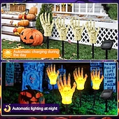 voordelige Halloween Buiten-4-in-1 buitenzonnesimulatie schedelpalm-invoeglicht binnenplaats tuinpad feest horror en vreemd decoratief licht landschapslicht