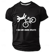 economico Magliette divertenti da uomo-Maglietta divertente da uomo con la scritta &quot;I do my own stunts&quot;, a maniche corte, con stampa 3D, girocollo, alla moda, basic, casual, da strada, per tutti i giorni, estate e primavera, abbigliamento