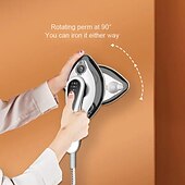 お買い得  家庭用器具-ハンドヘルド衣類スチーマーポータブルアイロンマシン、25秒の高速加熱と90度回転可能なデザイン、コンパクトで軽量、自宅旅行キャラバン寮旅行に最適