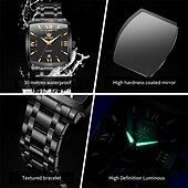 cheap Quartz Watches-A new OLEVS square men's business watch with luminous calendar waterproof casual quartz watch fashionable and trendy men's sports wristwatch