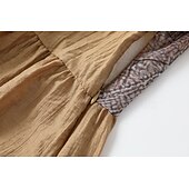 abordables Robes Bohémiennes-Femmes Mini Robe Robe bohème Robe occidentale Mode Classique Extérieur Vacances Fête Coupe régulière Uni manche longue Col en V Kaki Été
