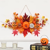 décoration d'automne d'Halloween feuilles d'érable &Décoration de citrouille suspendue, nouvelle décoration murale de fête des récoltes, étiquettes de décoration de vacances pour Halloween, abordables Couronnes d'Halloween et Décorations Florales-décoration d'automne d'Halloween feuilles d'érable &Décoration de citrouille suspendue, nouvelle décoration murale de fête des récoltes, étiquettes de décoration de vacances pour Halloween,
