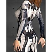 abordables Déguisements de couple et de groupe-Crâne squelette cyborg robot body Halloween groupe couples costumes corps entier combinaison effrayant costume hommes femmes garçons enfants adultes performance fête club Halloween carnaval jour des
