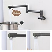 economico Rubinetti per lavello-Rubinetto da cucina - Monocomando un foro Nichel spazzolato / Acciaio inossidabile Bocca Standard / Riempitore di Pentole Montato a parete Moderno Contemporaneo Kitchen Taps