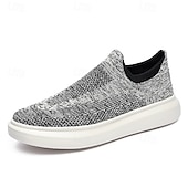 cheap Slip-On Casual Shoes-Men's Slip-On Knit Walking Sneakers – Lightweight Breathable Casual Shoes for Travel, Gym &amp; Daily Wear