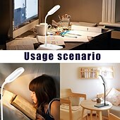 お買い得  デスクランプ-LEDデスクランプ テーブルランプ ナイトスタンドライト 家庭用 3つの照明モード ワイヤレス 急速充電 デスクライト タッチコントロール 調節可能なグースネック 読書用