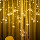 お買い得  デコレーション＆ナイトライト-クリスマスライト LED バタフライ/アイスコーン/ペンタグラム/クリスマスツリー/スノーフレークカーテン つららフェアリー キャンプストリングライト ガーランド 屋外用 家庭用 新年パーティー装飾 1個